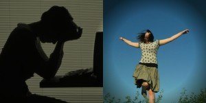 sad to happy focused